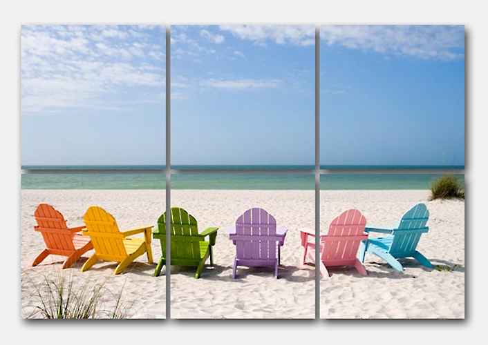 Amurals Colorful Beach Chairs mural