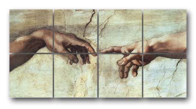 Amurals Creation Of Man Detail Hands Sistine Chapel After Clean Up Mural